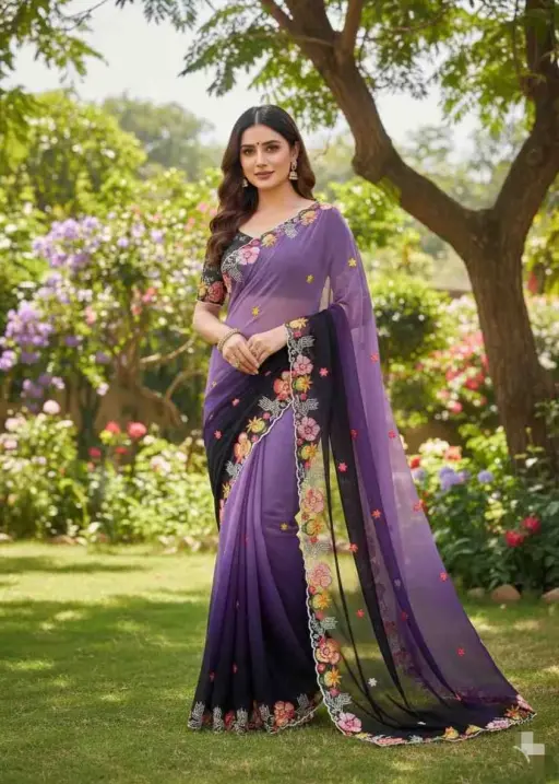 Kc 38 Georgette Sequence Thread Worked Party Wear Saree Collection