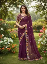 Kc 38 Georgette Sequence Thread Worked Party Wear Saree Collection - Image 2