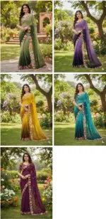 Kc 38 Georgette Sequence Thread Worked Party Wear Saree Collection - Image 3