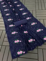 Kc 57 Georgette Multi Thread Sequence Worked Beautiful Saree Collection - Image 5