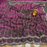 Kc 75 Space Silk Sequence Handworked Designer Saree Collection - Image 6