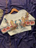 Khadi Vol 3 Khadi Cotton Jari Lining Saree and Blouse Apllic Work Collection - Image 11