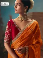 Kimora Kajal Fancy Thread Embroidered Work Designer Saree Collection - Image 19