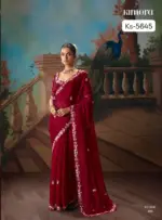 Kimora Kajal Fancy Thread Embroidered Work Designer Saree Collection - Image 2