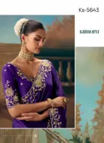 Kimora Kajal Fancy Thread Embroidered Work Designer Saree Collection - Image 20