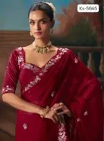 Kimora Kajal Fancy Thread Embroidered Work Designer Saree Collection - Image 5