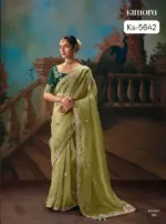 Kimora Kajal Fancy Thread Embroidered Work Designer Saree Collection - Image 6