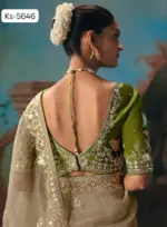 Kimora Kajal Fancy Thread Embroidered Work Designer Saree Collection - Image 8