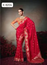 Kira Kamini 8201 to 8206 Chiniya Silk Wedding Wear Saree Collection - Image 11