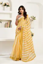 Meera 323 Linen Printed Party Wear Fancy Saree Collection - Image 4