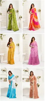 Meera 324 Linen Printed Party Wear Beautiful Saree Collection - Image 3