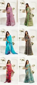 Meera 325 Linen Printed Ready to Wear Fancy Saree Collection - Image 3