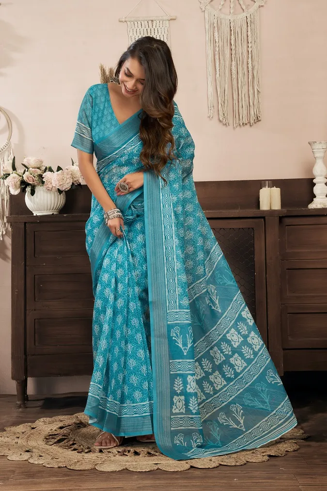 Meera 329 Linen Printed Ready to Wear Fancy Saree Collection Meera 329 Linen Printed Ready to Wear Fancy Saree Collection - Image 1