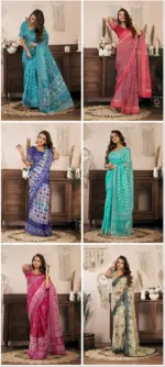 Meera 329 Linen Printed Ready to Wear Fancy Saree Collection - Image 3