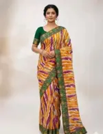 Multi Rangila Georgette Leheriya Printed Fancy Saree Collection - Image 5