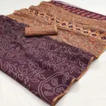 Rajyog Chanderi C 1 to C 12 Linen with Ajarakh Kalamkari Printed Saree - Image 2