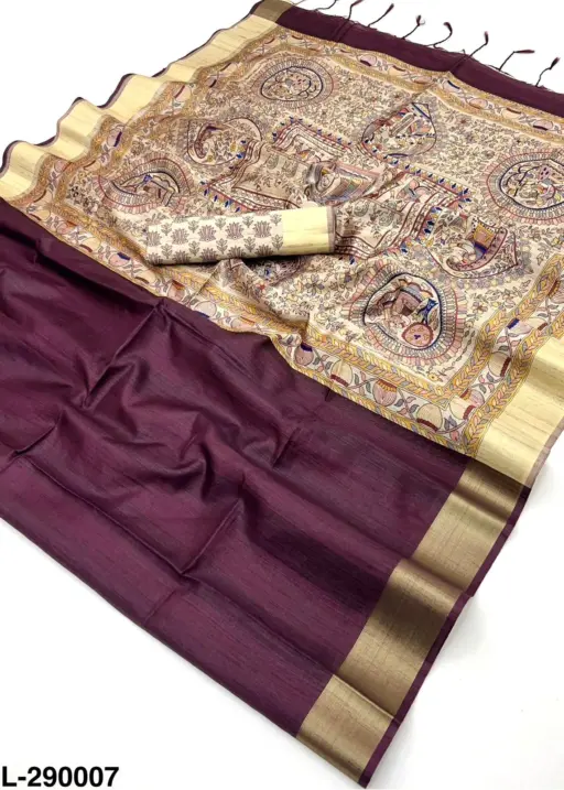 Rajyog Chitralekha 290001 to 9 Tussar Silk Plain Saree Collection