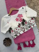 Sccf Pichwai Khadi Cotton Embroidered Pichwai Saree Collection - Image 7