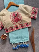 Sccf Shreenath Khadi Cotton Hand Work Saree Collection - Image 5