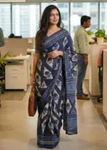 Scdf Office Time C Fancy Cotton Printed Saree Collection - Image 3