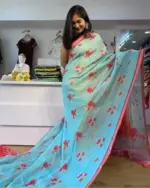 Scmg Mangala Linen Printed Manglagiri Saree Collection - Image 13