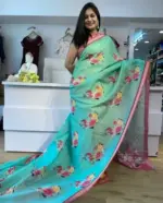 Scmg Mangala Linen Printed Manglagiri Saree Collection - Image 2