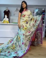 Scmg Mangala Linen Printed Manglagiri Saree Collection - Image 6