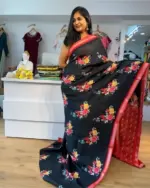 Scmg Mangala Linen Printed Manglagiri Saree Collection - Image 7