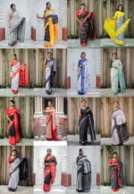 Scmg Shweta Linen Woven Ikkat Saree Collection - Image 17