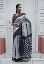 Scmg Shweta Linen Woven Ikkat Saree Collection - Image 8