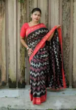 Scmg Shweta Linen Woven Ikkat Saree Collection - Image 9