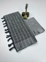 Scwt Linen a Linen Woven Tassel Daily Wear Saree Collection