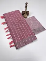 Scwt Linen a Linen Woven Tassel Daily Wear Saree Collection - Image 14