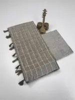 Scwt Linen a Linen Woven Tassel Daily Wear Saree Collection - Image 9