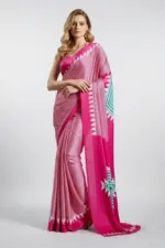 Sf Temple Japan Satin Ajrakh Printed Fancy Saree Collection