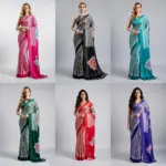 Sf Temple Japan Satin Ajrakh Printed Fancy Saree Collection - Image 2