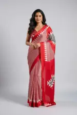 Sf Temple Japan Satin Ajrakh Printed Fancy Saree Collection - Image 3