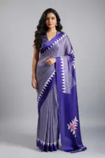 Sf Temple Japan Satin Ajrakh Printed Fancy Saree Collection - Image 7