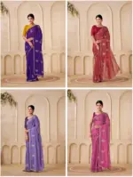 Shanta Modal Georgette Embroidery Zari Worked Saree Collection - Image 10