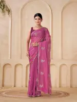 Shanta Modal Georgette Embroidery Zari Worked Saree Collection - Image 3