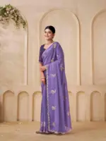 Shanta Modal Georgette Embroidery Zari Worked Saree Collection - Image 7