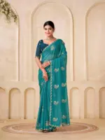 Shanta Modal Georgette Embroidery Zari Worked Saree Collection - Image 9