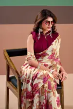 Taraa L 7008 Satin Silk Floral Printed Party Wear Saree Collection - Image 2