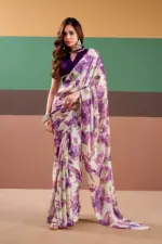 Taraa L 7008 Satin Silk Floral Printed Party Wear Saree Collection - Image 3