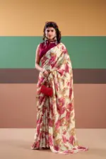 Taraa L 7008 Satin Silk Floral Printed Party Wear Saree Collection - Image 5