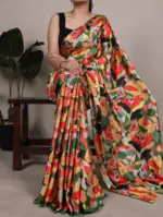 Taraa L 7027 Satin Silk Floral Printed Beautiful Saree Collection - Image 3