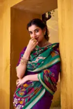 Taraa L 7048 Viscose Chanderi Kalamkari Printed Fancy Saree Collection - Image 2