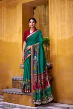 Taraa L 7048 Viscose Chanderi Kalamkari Printed Fancy Saree Collection - Image 7