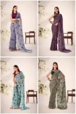 Taraa L 7051 Lurex Brasso Floral Viscose Fancy Saree Collection - Image 2