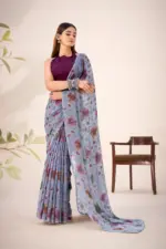 Taraa L 7051 Lurex Brasso Floral Viscose Fancy Saree Collection - Image 6